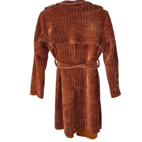 Davi & Dani Trench Coat Women's Large Rust Belted NWT - Picture 2 of 10